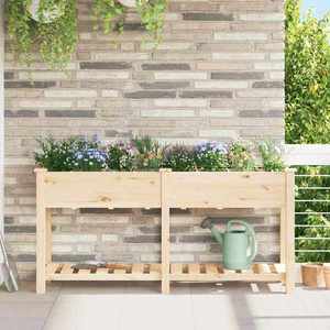 vidaXL Vază pentru Grădină Bej 161.5 x 45 x 76.5 cm Lemn de brad solid imagine