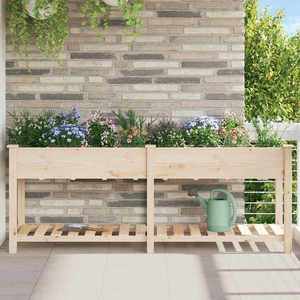 vidaXL Vază pentru Grădină Bej 203.5 x 53 x 76.5 cm Lemn de brad solid imagine