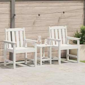 vidaXL Scaun de dining pentru grădină. 2 pcs Alb 65.5 x 59 x 88cm imagine