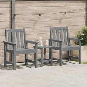 vidaXL Scaun de dining pentru grădină. cu pernă 2 pcs Gri deschis imagine