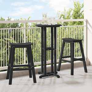 vidaXL Scaun de bar 2 pcs Negru 52 x 43 x 73.5cm Plastic imagine