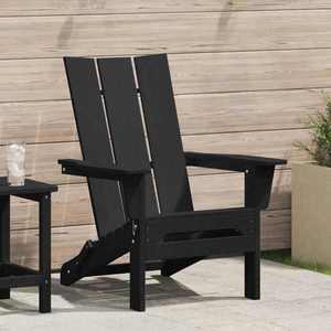 vidaXL Scaun pliabil Adirondack Negru 74.5 x 80.5 x 90 cm Plastic imagine