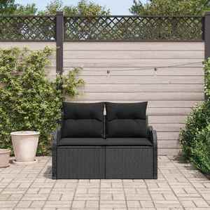 vidaXL Canapea de grădină cu pernă Negru 121 x 62 x 69cm poliratan imagine