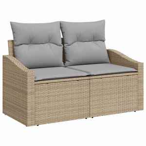 vidaXL Canapea de grădină cu pernă Bej 123 x 62 x 69cm poliratan imagine