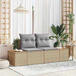 vidaXL Canapea de grădină Bej 184 x 62 x 85cm poliratan imagine