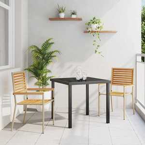 vidaXL Scaune de grădină stivuibile 2 pcs Maro și Bej imagine