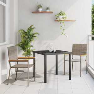 vidaXL Scaune de grădină stivuibile 2 pcs Gri și Brown imagine