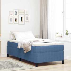 vidaXL Cadru de pat albastru 100 x 200 cm Țesătură de catifea imagine
