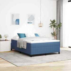 vidaXL Cadru de pat albastru 140 x 190 cm Țesătură de catifea imagine