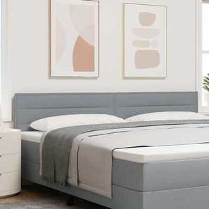 vidaXL Tăblie cap cu headboard Manual Gri deschis 200 cm țesătură imagine