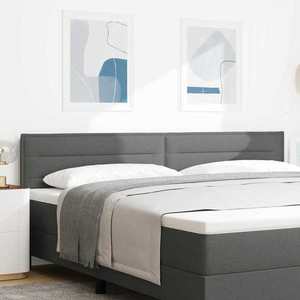 vidaXL Tăblie cap cu headboard Manual Gri închis 200 cm țesătură imagine