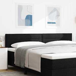 vidaXL Tăblie cap cu headboard Manual Negru 200 cm țesătură imagine