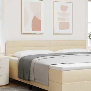 vidaXL Tăblie cap cu headboard Manual Crem 200 cm țesătură imagine