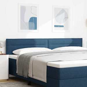 vidaXL Tăblie cap cu headboard Manual albastru 200 cm țesătură imagine