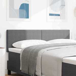 vidaXL Tăblie cap cu headboard Gri deschis 160 cm Țesătură cu dungi imagine