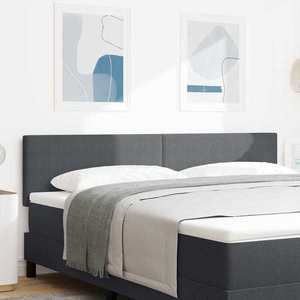 vidaXL Tăblie cap cu headboard Gri închis 180 cm Țesătură cu dungi imagine