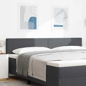 vidaXL Tăblie cap cu headboard Gri închis 200 cm Țesătură cu dungi imagine