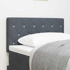 vidaXL Tăblie din Catifea Argyle cu headboard Gri închis 80 cm Catifea imagine