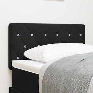 vidaXL Tăblie din Catifea Argyle cu headboard Negru 80 cm Catifea imagine