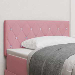 vidaXL Tăblie din Catifea Argyle cu headboard Manual Roz 90 cm Catifea imagine
