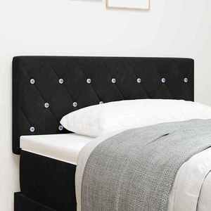 vidaXL Tăblie din Catifea Argyle cu headboard Negru 100 cm Catifea imagine