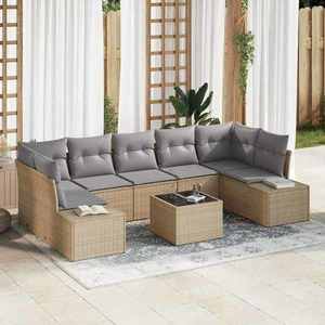 vidaXL Set de canapele pentru grădină 8 pcs Bej și gri 55 x 55 x 37 cm imagine
