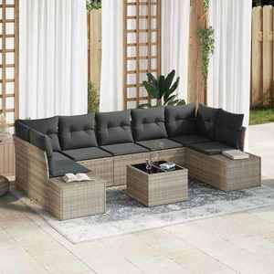 vidaXL Set de canapele pentru grădină 8 pcs Gri deschis și gri închis imagine