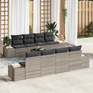 vidaXL Set de canapele pentru grădină 7 pcs Gri deschis și gri închis imagine