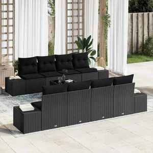 vidaXL Set de canapele pentru grădină 7 pcs Negru 55 x 55 x 37 cm imagine