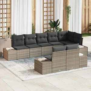 vidaXL Set de canapele pentru grădină 8 pcs Gri 319 x 154 x 85 cm imagine