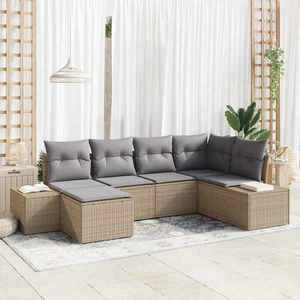 vidaXL Set de canapele pentru grădină 6 pcs bej și gri deschis imagine