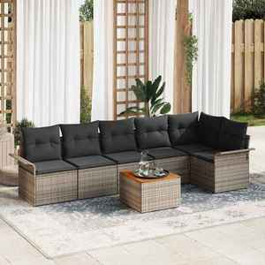 vidaXL Set de canapele pentru grădină Manual 7 pcs Gri 55 x 55 x 37 cm imagine