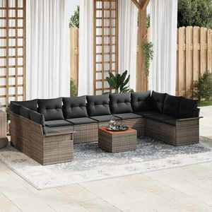 vidaXL Set de canapele pentru grădină 11 pcs Gri 55 x 55 x 37 cm imagine