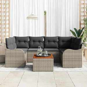 vidaXL Set de canapele pentru grădină 7 pcs Gri imagine