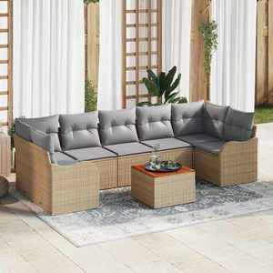 vidaXL Set de canapele pentru grădină 8 pcs bej și gri deschis imagine