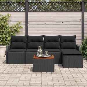 vidaXL Set de canapele pentru grădină 6 pcs Negru imagine
