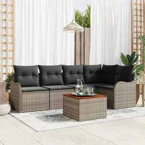 vidaXL Set de canapele pentru grădină 6 pcs Gri imagine