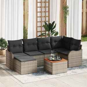 vidaXL Set de canapele pentru grădină 7 pcs Gri imagine
