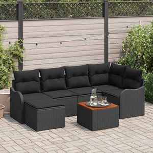 vidaXL Set de canapele pentru grădină 7 pcs Negru imagine
