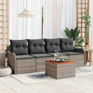 vidaXL Set de canapele pentru grădină 5 pcs Gri imagine