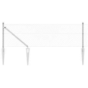 vidaXL Împrejmuire din plasă cu stâlpi Argintiu 0.4 x 10 m Oțel imagine