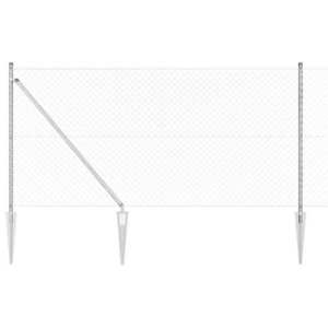 vidaXL Împrejmuire din plasă cu stâlpi Argintiu 1.4 x 10 m Oțel imagine