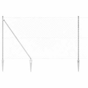 vidaXL Împrejmuire din plasă cu stâlpi Argintiu 1.5 x 10 m Oțel imagine