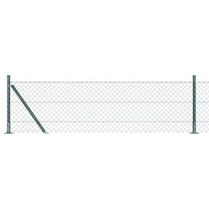 vidaXL Împrejmuire din plasă cu stâlpi Verde 0.6 x 10 m Oțel imagine