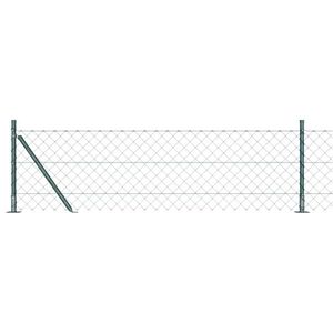 vidaXL Împrejmuire din plasă cu stâlpi Verde 0.6 x 10 m Oțel imagine