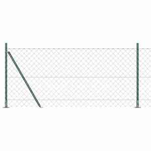 vidaXL Împrejmuire din plasă cu stâlpi Verde 1 x 10 m Oțel imagine