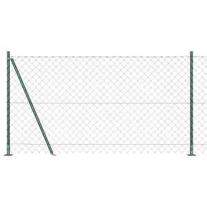vidaXL Împrejmuire din plasă cu stâlpi Verde 1.2 x 10 m Oțel imagine