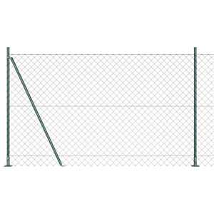 vidaXL Împrejmuire din plasă cu stâlpi Verde 1.5 x 10 m Oțel imagine