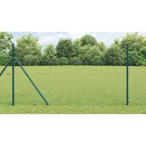 vidaXL Îngrădire cu stâlpi Verde 1 x 10 m Oțel imagine