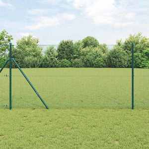 vidaXL Îngrădire cu stâlpi Verde 1.2 x 10 m Oțel imagine